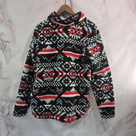 Columbia Jacket Womens XL Red Black Fleece Quarter Zip Fuzzy Westbound - Picture 5 of 10